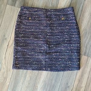 Loft Blue Tweed Style Skirt